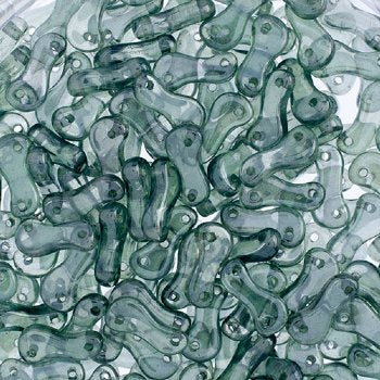 50, 3x10mm Crystal Green Lustre Czech Glass Link Bead