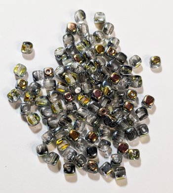 100, 4mm Crystal Marea Glass Cube Beads