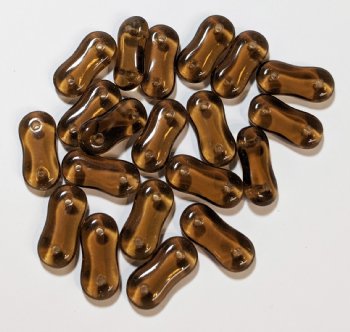20 4x16mm Two Hole Spacer - Transparent Smoke Topaz