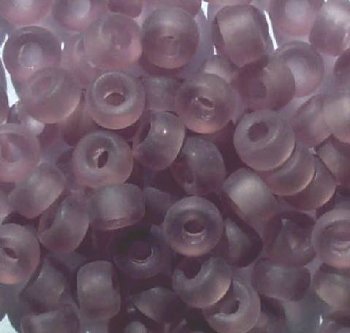 100 4x6mm Matte Transparent Light Amethyst Glass Crow Beads