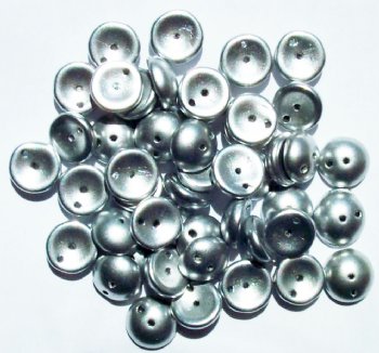 50 4x8mm Metallic Silver Glass Piggy Beads