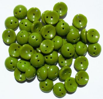 50 4x8mm Opaque Alabaster Olivine Glass Piggy Beads