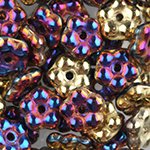 50, 5mm California Violet Glass Forget Me Not Flower Beads