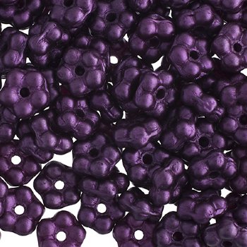 50, 5mm Pastel Pearl Purple Glass Forget Me Not Flower Beads