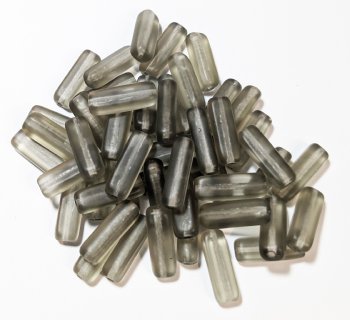 50 5x15mm Transparent Matte Black Diamond Glass Rectangle Beads