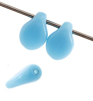 69, 5x7mm Opaque Light Blue Alabaster Pip Beads