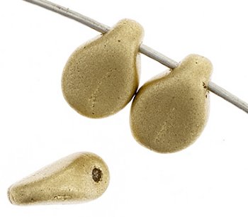 69, 5x7mm Metallic Gold Glass Pip Beads