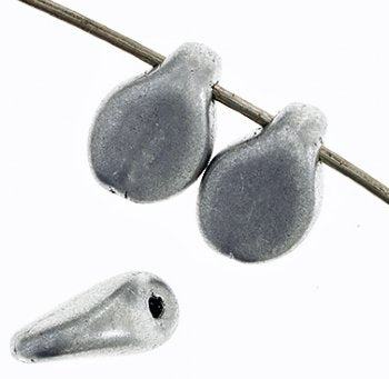 69, 5x7mm Metallic Silver Glass Pip Beads