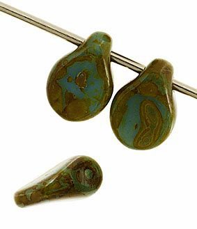 69, 5x7mm Opaque Blue Travertine Pip Beads