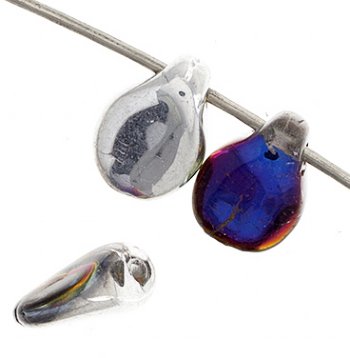 69, 5x7mm Crystal Volcano Half Coat Pip Beads