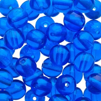 50  6mm Transparent Capri Round Glass Beads