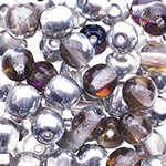 50 6mm Round Transparent Crystal Heliotrope Glass Beads