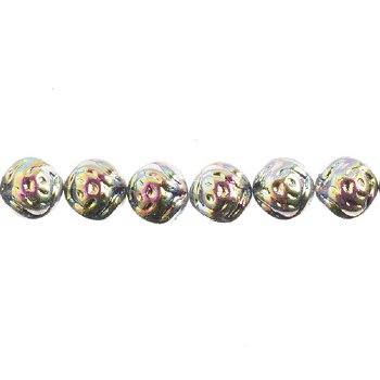 22, 8mm Crystal Medium Blue Vitrail Two Hole Candy Rose Beads