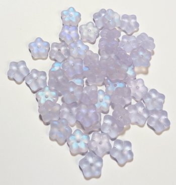 50 3x9mm Transparent Matte Alexandrite AB Flower Spacer Beads
