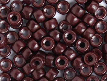 50 6x9mm Opaque Dark Brown Glass Crow Beads