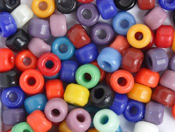 50 6x9mm Opaque Mix Glass Crow Beads