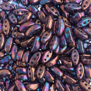 50, 8x3mm Crystal Vega Iris 3 Hole Czech Glass Cali Beads