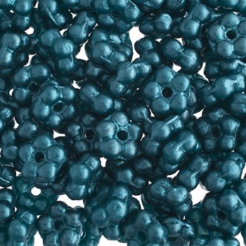 50, 5mm Pastel Pearl Teal Glass Forget Me Not Flower Beads