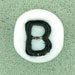 7x4mm White Glass Letter Bead - B