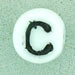 7x4mm White Glass Letter Bead - C