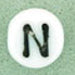 7x4mm White Glass Letter Bead - N