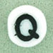 7x4mm White Glass Letter Bead - Q