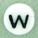 7x4mm White Glass Letter Bead - W