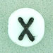 7x4mm White Glass Letter Bead - X
