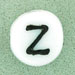 7x4mm White Glass Letter Bead - Z