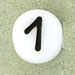 7x4mm White Glass Number Bead - 1