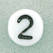 7x4mm White Glass Number Bead - 2