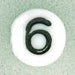 7x4mm White Glass Number Bead - 6