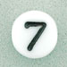 7x4mm White Glass Number Bead - 7