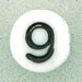 7x4mm White Glass Number Bead - 9