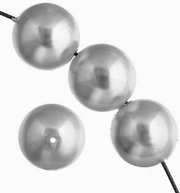Strand of 2mm Silver Round Glass Pearl Beads
