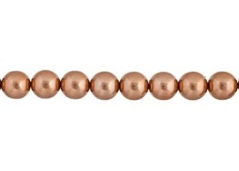 16 inch strand of 4mm Rose Gold Round Glass Pearl Beads