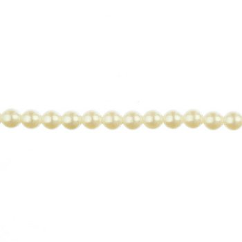 8 inch strand of 4mm Iridescent Light Cream Round Glass Pearl Beads