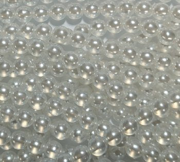 16 inch strand of 6mm Luminescent White Round Glass Pearl Beads