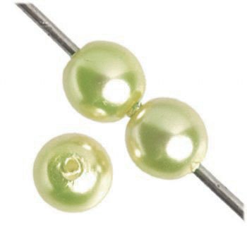 16 inch strand of 6mm Olivine Glass Pearl Beads