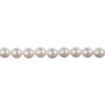16 inch strand of 8mm White Round Glass Pearl Beads