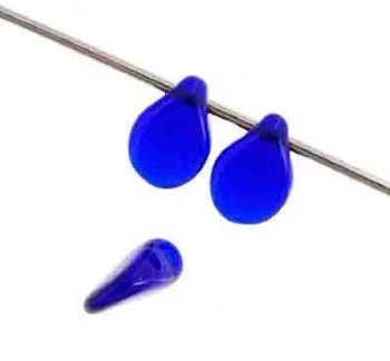 69, 5x7mm Transparent Dark Blue Pip Beads