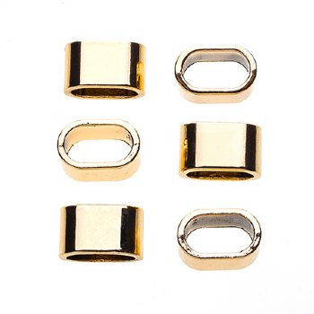6, 13x8mm Gold Global Chic Oval Slider Beads