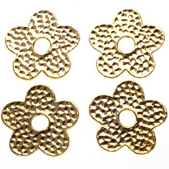 4, 29mm Gold Global Chic Hammered Flower Sliders