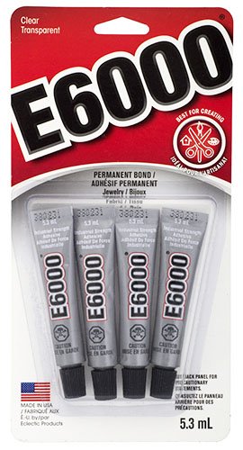 4 Pack of Mini Tubes of E6000 Adhesive Glue