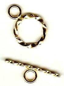 GF2260 1, 10mm Gold Filled Twisted Round Toggle