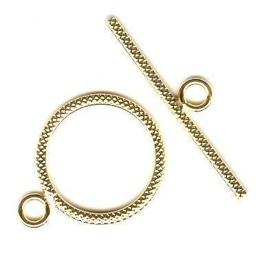 GF2263 1, 15mm Gold Filled Diamond Cut Toggle