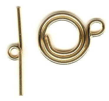 GF2270 1, 15mm Gold Filled Round Spiral Toggle