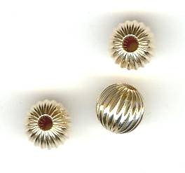 GF0906 1 6mm Gold Filled Pleated Round Bead