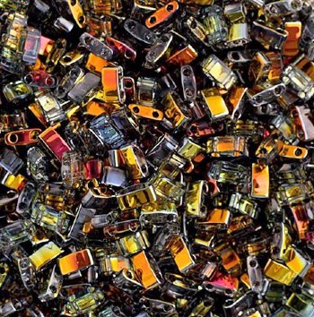 TLHC-4551 5.2 Grams Transparent Crystal Marea Two Hole Miyuki Half Cut Tila Beads