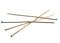 50, 2 Inch 21ga Brass Patina Head Pins